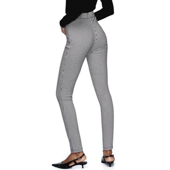 Zara Houndstooth High Rise Skinny Dress Pant Legging Size Medium - Picture 8 of 16